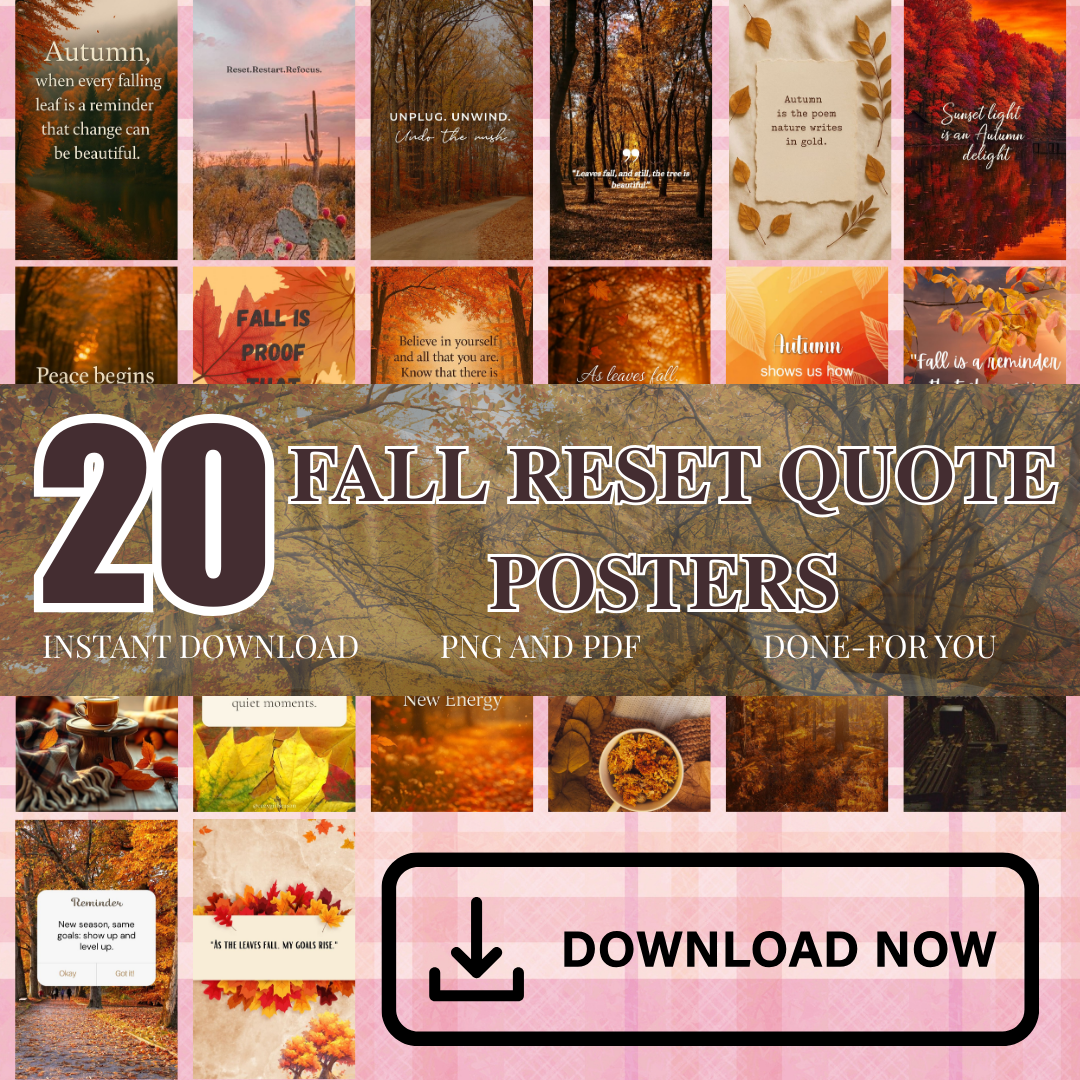 20 Fall Reset Quotes | Autumn Transition Roadmap | PDF PNG | Seasonal Mindset Audit | Aesthetic Wisdom Art | 2026 Wellness | Digital Download Bundle