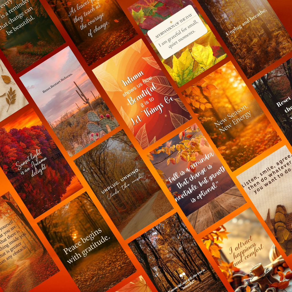 20 Fall Reset Quotes | Autumn Transition Roadmap | PDF PNG | Seasonal Mindset Audit | Aesthetic Wisdom Art | 2026 Wellness | Digital Download Bundle